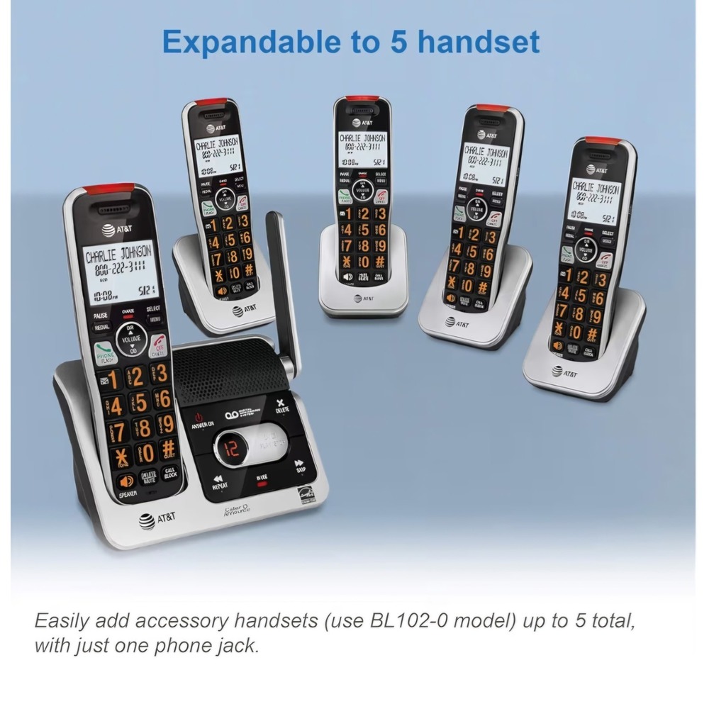 AT&T BL102-4 Cordless Phone Answering System Call Blocking Intercom 4 Handsets - Picture 11 of 16